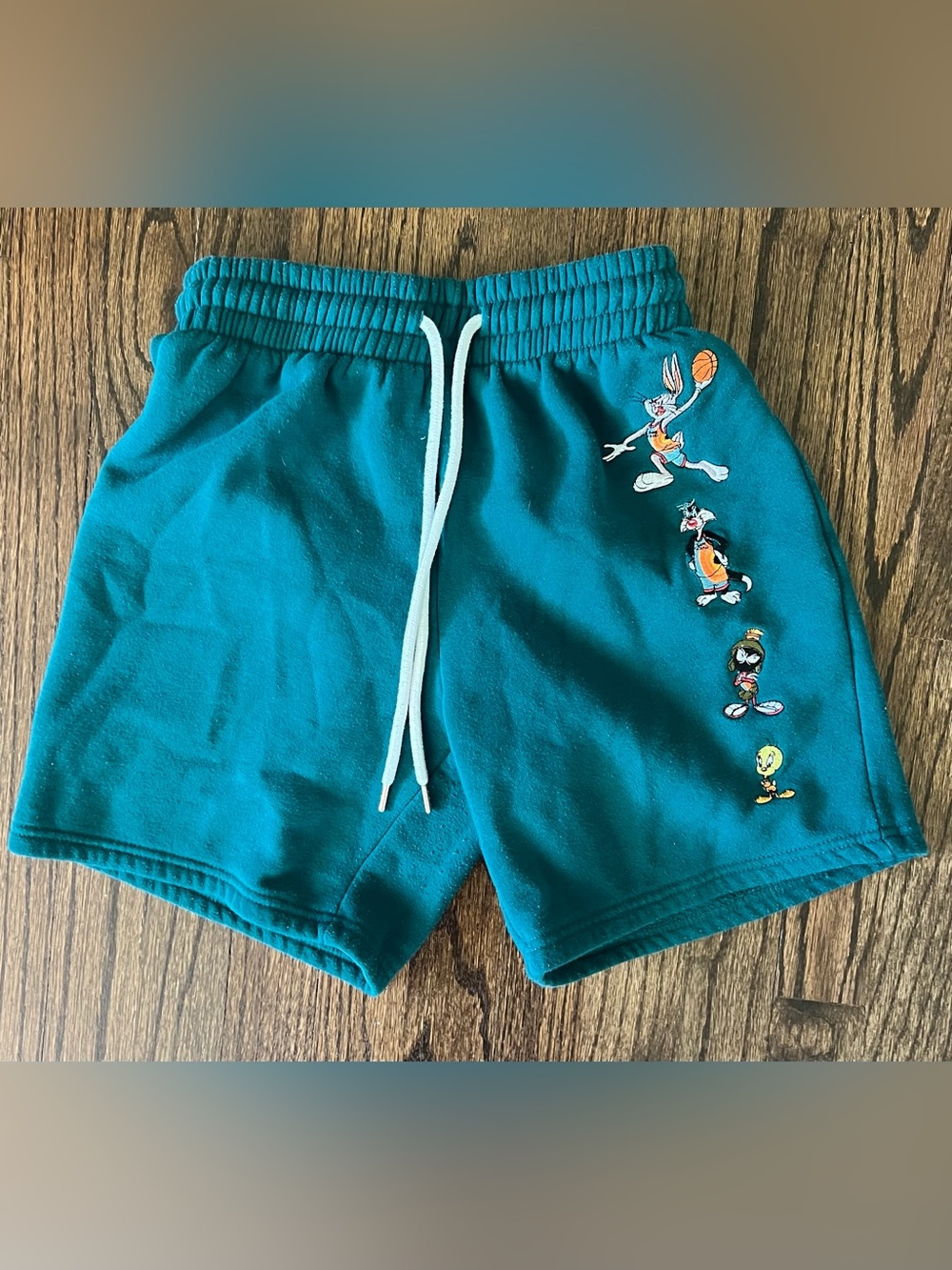 Forever 21 Teal Kids Cartoon Basketball Character Shorts